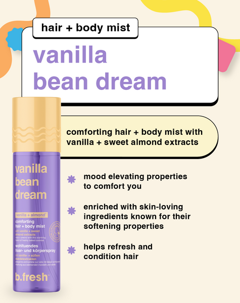 vanilla bean dream rustgevende hair + body mist