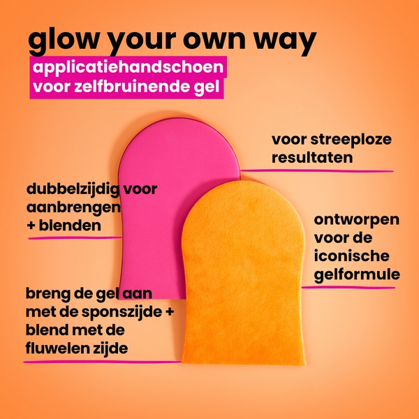 glow your own way applicatiehandschoen voor zelfbruinende gel